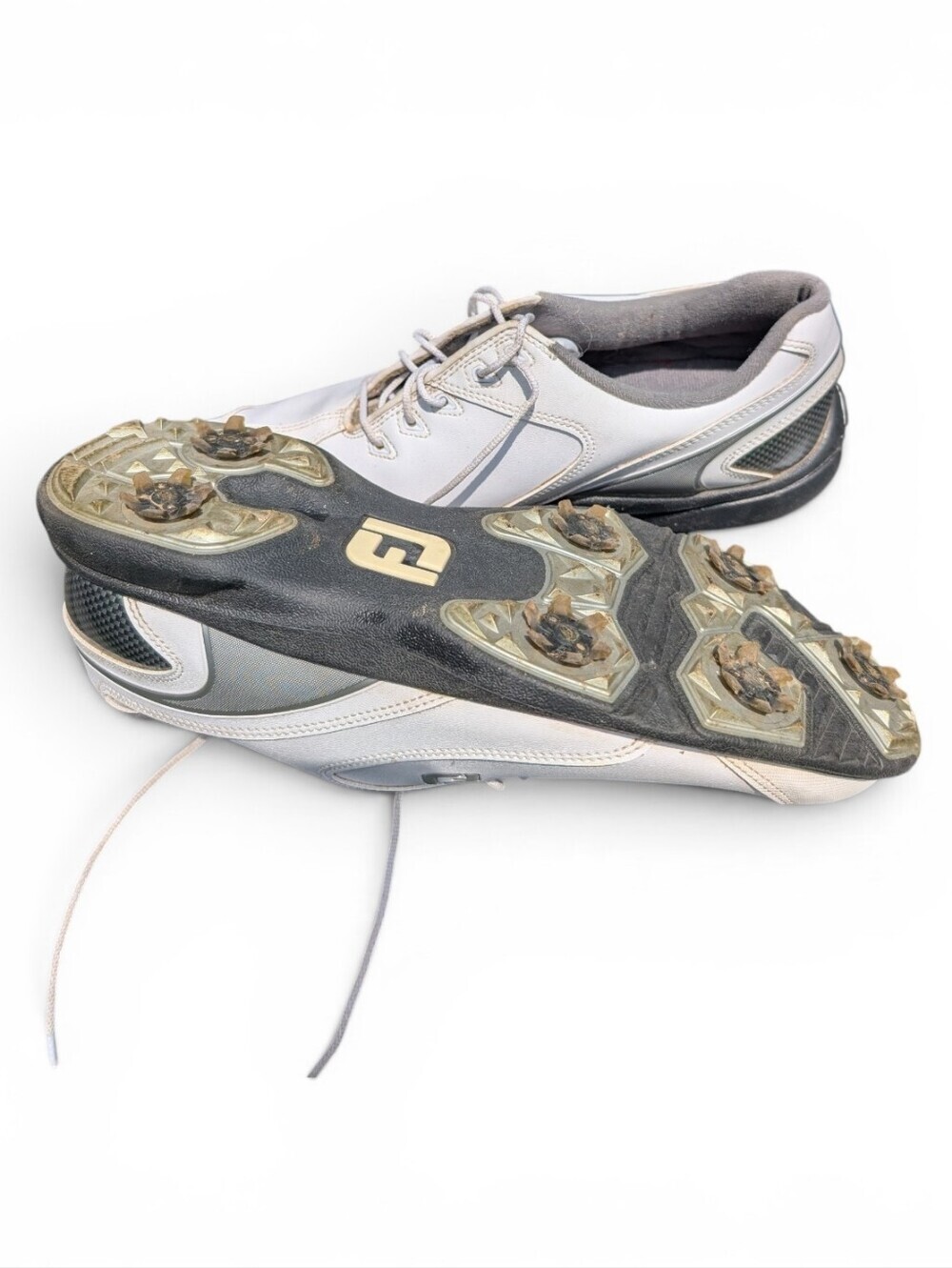 FootJoy Sport LT Men’s White Lace-Up Golf Shoes with Black Soles Size 11.5M - Picture 4 of 6